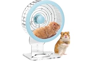ANTIAI Silent Hamster Wheel Quiet Spinner Small Animals Running Exercise Wheels Accessories with Height Adjustable Stand for Syrian Dwarf Hamsters, Gerbils,Mice,Rats and Other Small Pets,Blue,S
