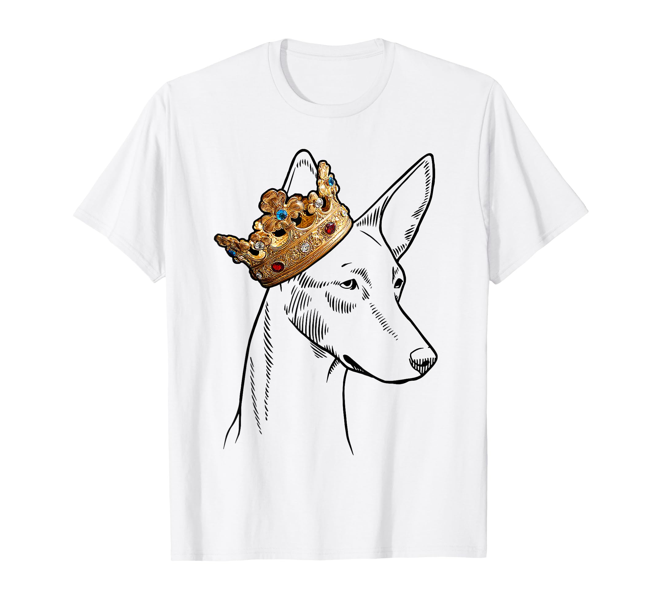Ibizan Hound Dog Wearing Crown T-Shirt