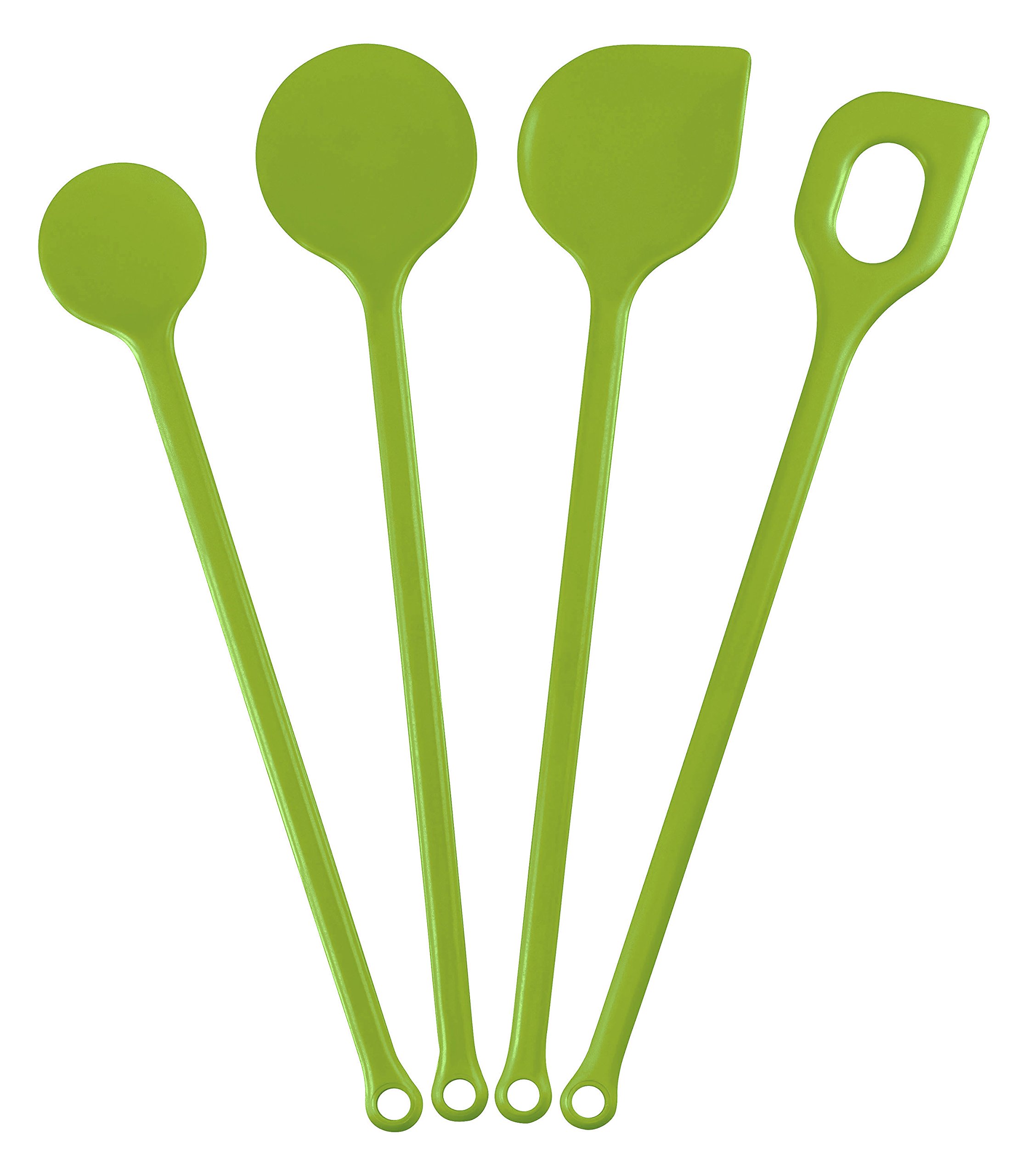 Kigima Cooking Spoon Set, Plastic (Green, (4 Pcs))