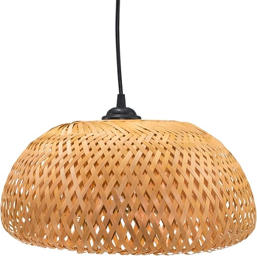 BOURGH Bambus Lampe GROSSETO - Lampe hängend mit Lampenschirm Bambus