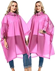 Borogo 2 Pack Rain Ponchos for Adults Reusable