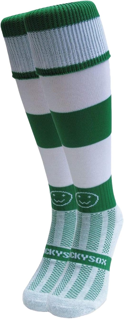 WackySox Emerald Green and White Hoops HighPerformance Breathable