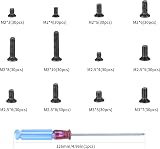 Xiaomoyu 360Pcs Laptop Screw Set with Driver 12 Sizes Chrome Black Carbon Steel view 2