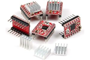 Hobbypower A4988 StepStick Stepper Motor Driver Module + Heat Sink for 3D Printer Reprap (Pack of 5 pcs)+ 1 Hobbypower Strap
