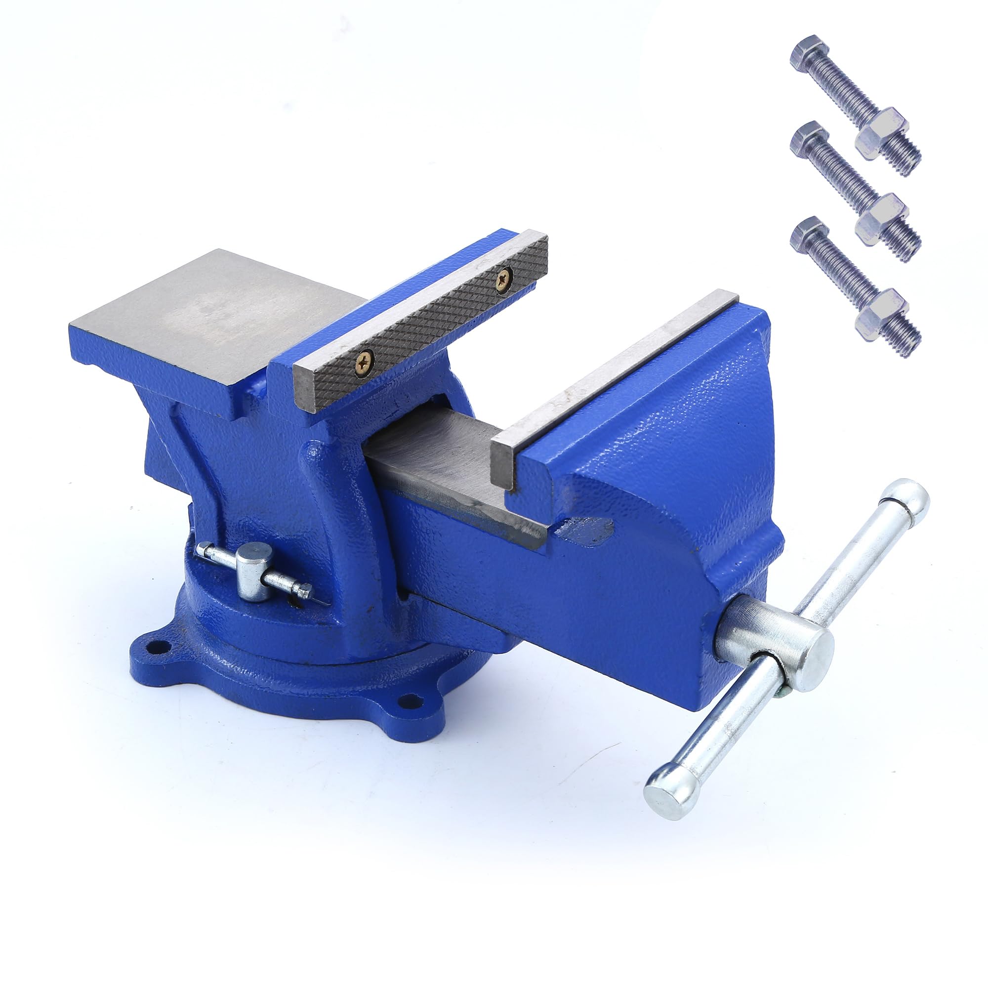Photo 1 of Economic Bench Vise, 360° Swivel Locking Base Bench Clamp with 125mm Vise Jaw, Clamp-on Merchanic Vice Desktop Clamp for Woodworking, Drilling (6'' Jaw)