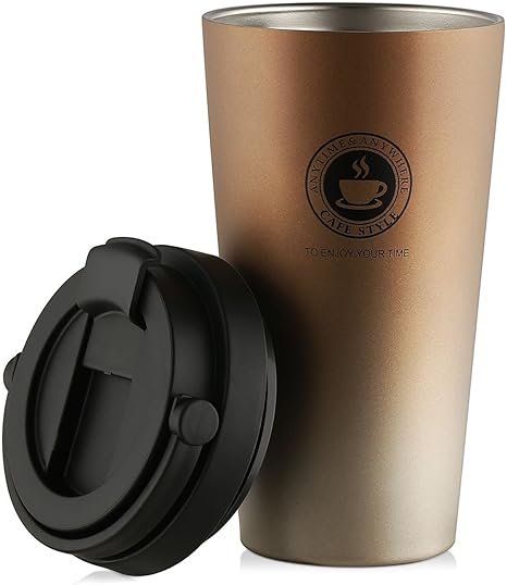 Amazon Kingzuo 真空断熱 保温保冷 水筒 ボトル タンブラー ふた付き おしゃれ ステンレス 保温 コーヒー 500ml タンブラーグラス オンライン通販