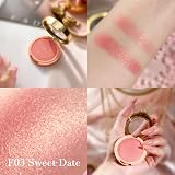 Oulac Shimmer Blusher Coral lluminator for Cheeks Light Tone Skin F03 Sweet Date view 6