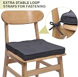 RACE LEAF Garden Chair Cushions Square Pack 4 Dark Gray Waterproof view 3