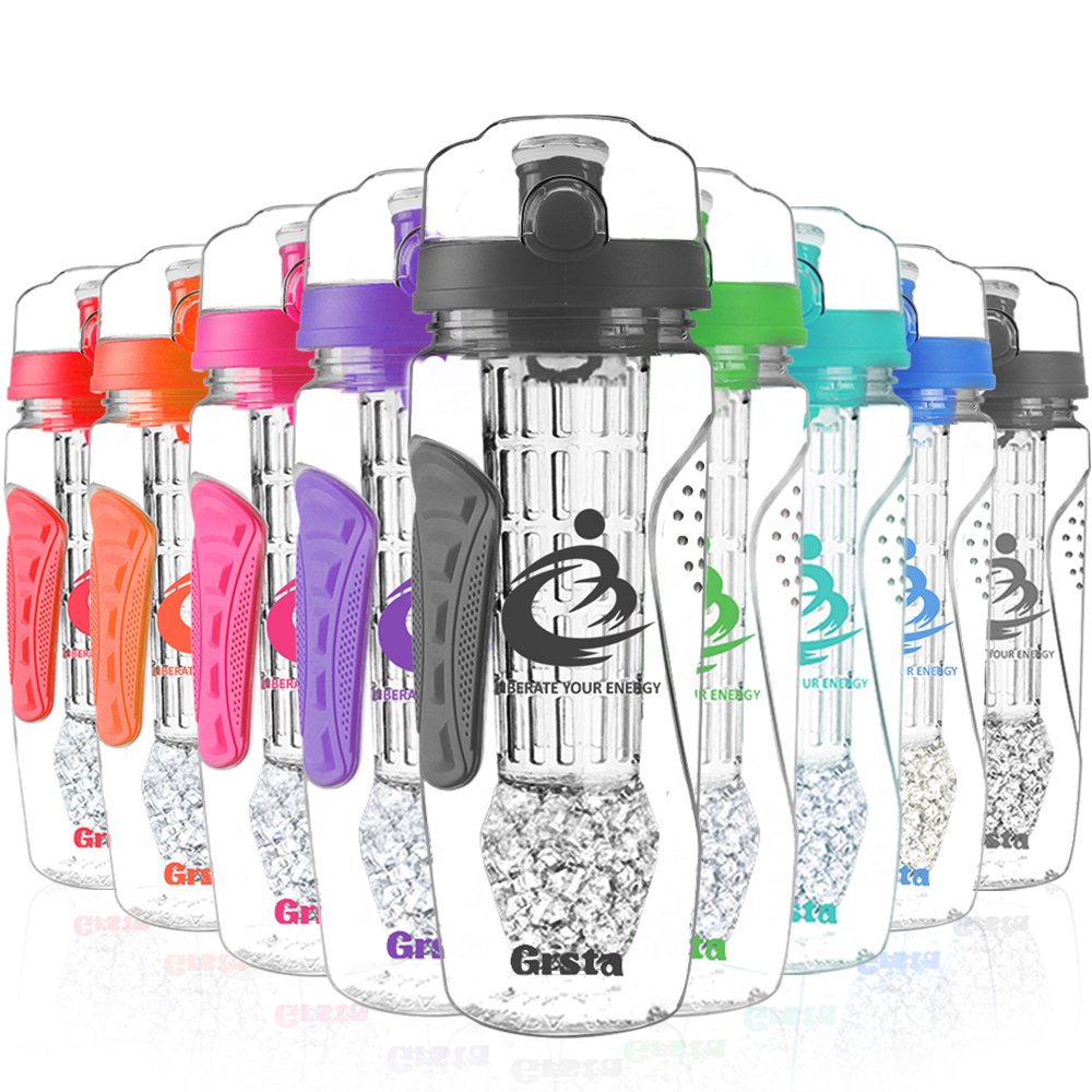 Botellas de Agua Grande de Litro con Filtro Infusor de Fruta 