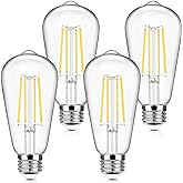 4-Pack Vintage LED Edsion Bulbs 100W Equivalent, E26 Base Bulb 8W 5000K | Non-dimmable, 1400LM High Brightness, LED Filament, High CRI, Medium Base, Antique Decorative Clear Glass