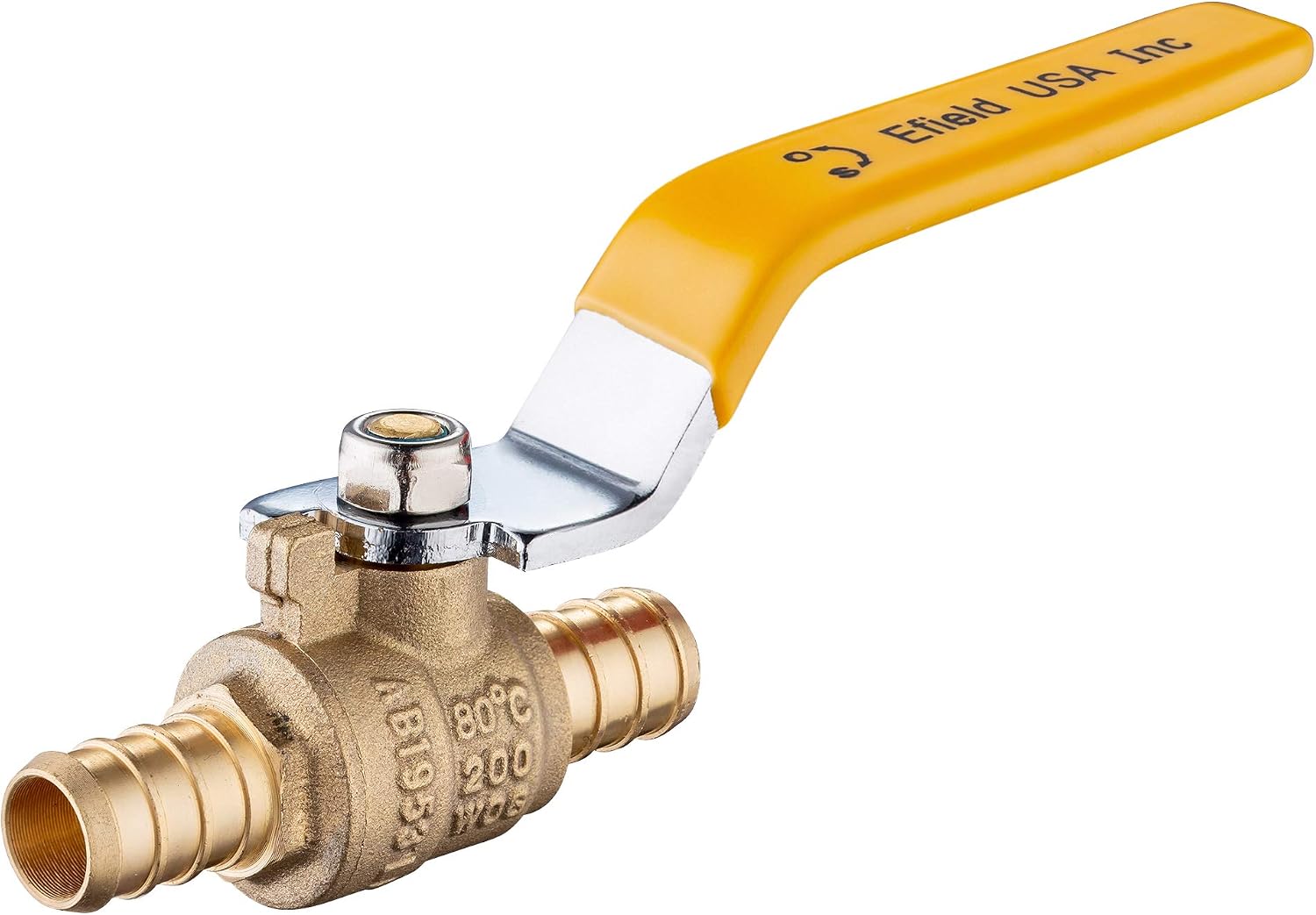 2-Pack 1/2 Inch PEX Brass Ball Valves - Full Port Shut-off, Yellow Handle (cUPC Certified) - View #3