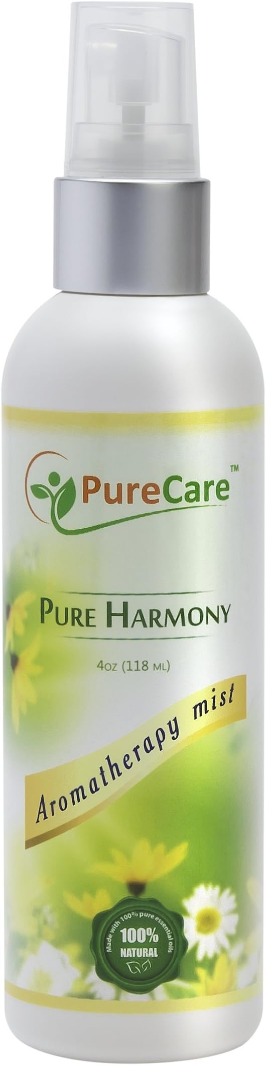 Pure Care Natural Air Freshener - Pure Harmony - Made with 100% Pure Essential Oils - 4 oz Spray Bottle