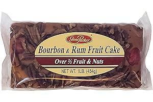 Jane Parker Fruitcake Bourbon & Rum Fruit Cake 1 Pound (16 Ounce) Loaf in a Box -Holiday-Christmas Cake-The Best Fruitcake You Can Buy