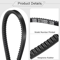 uxcell 4Pcs AX38 EPDM V-Belt, Raw Edge Cogged