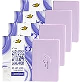Dove Plant Milk Cleansing Bar Soap Macadamia Milk & Willow Lavender Serenity Seeker 4 Count for Moisturized Skin Gentle Cleanser, No Sulfate Cleansers or Parabens, 98% Biodegradable Formula 5 oz