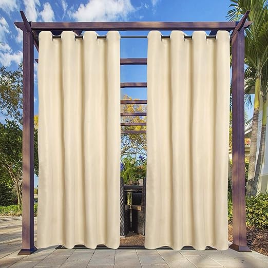 Amazon Com Clothink Outdoor Curtain Panel For Patio 50x84inch