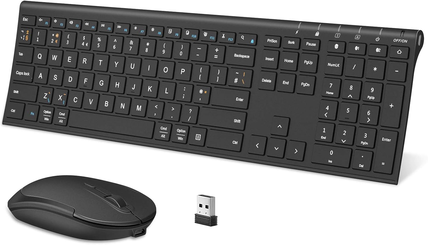 Bluetooth Keyboard and Mouse, Jelly Comb Multidevice Wireless Keyboard