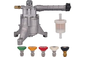 Mikatesi 7/8" Shaft Vertical Pressure Washer Pump for SRMW22G26-EZ 2.2G24, 2.2 2.5 GPM 2600-3000 PSI for TroyBilt Karcher Craftsman Generac Fits Most 4-7 HP Engines with 5 Nozzle