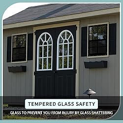 Tandefio 2 Pcs 18'' x 27'' Black Shed Window