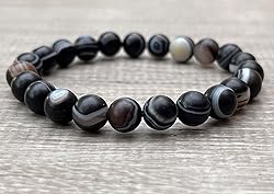 GAF TREASURES Banded Agate Matt Crystal Bead