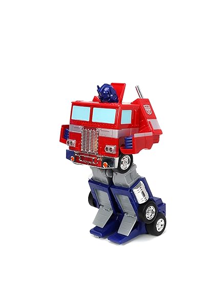 JADA TOYS – TRANSFORMERS OPTIMUS PRIME CONVERTING RC VEHICLE – KIDS TOYS GIFT WITH TRANSFORMATION FROM TRUCK TO ROBOT – LIGHTS & SOUNDS – FULL FUNCTION REMOTE CONTROL – 13″ LONG