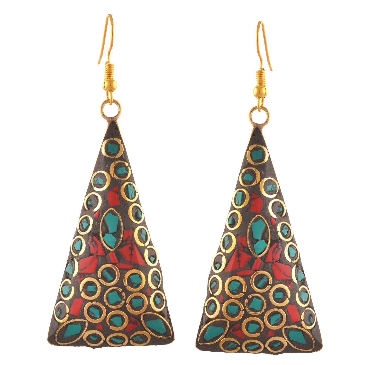 zephyrr jewellery lightweight tibetan hook dangler earrings for women and girls