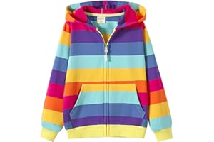 Julerwoo Girls Zip Up Hoodies Tie Dye Printed Cotton Zipper Sweatshirts Hooded for Toddler Kids