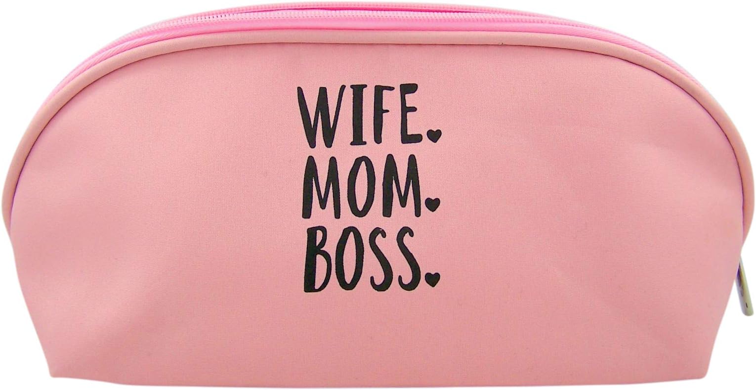 Myxx Pink Wife Boss Mom Makeup Cosmetic Bag, 9 Inch