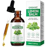 Lemon Balm Extract-Alcohol-Free, Natural Organic Lemon Balm Tincture Liquid for Women & Men, Helps to Relax, 590mg- 2.02 Fl.Oz