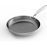 COOKING KING 12-Inch Stainless Steel Pan, Hybrid Nonstick Frying Pan, Skillet, 3-Ply Clad Cookware, Even Heat Distribution, Dishwasher & Oven Safe, with Stay-Cool Handle, Induction Compatible