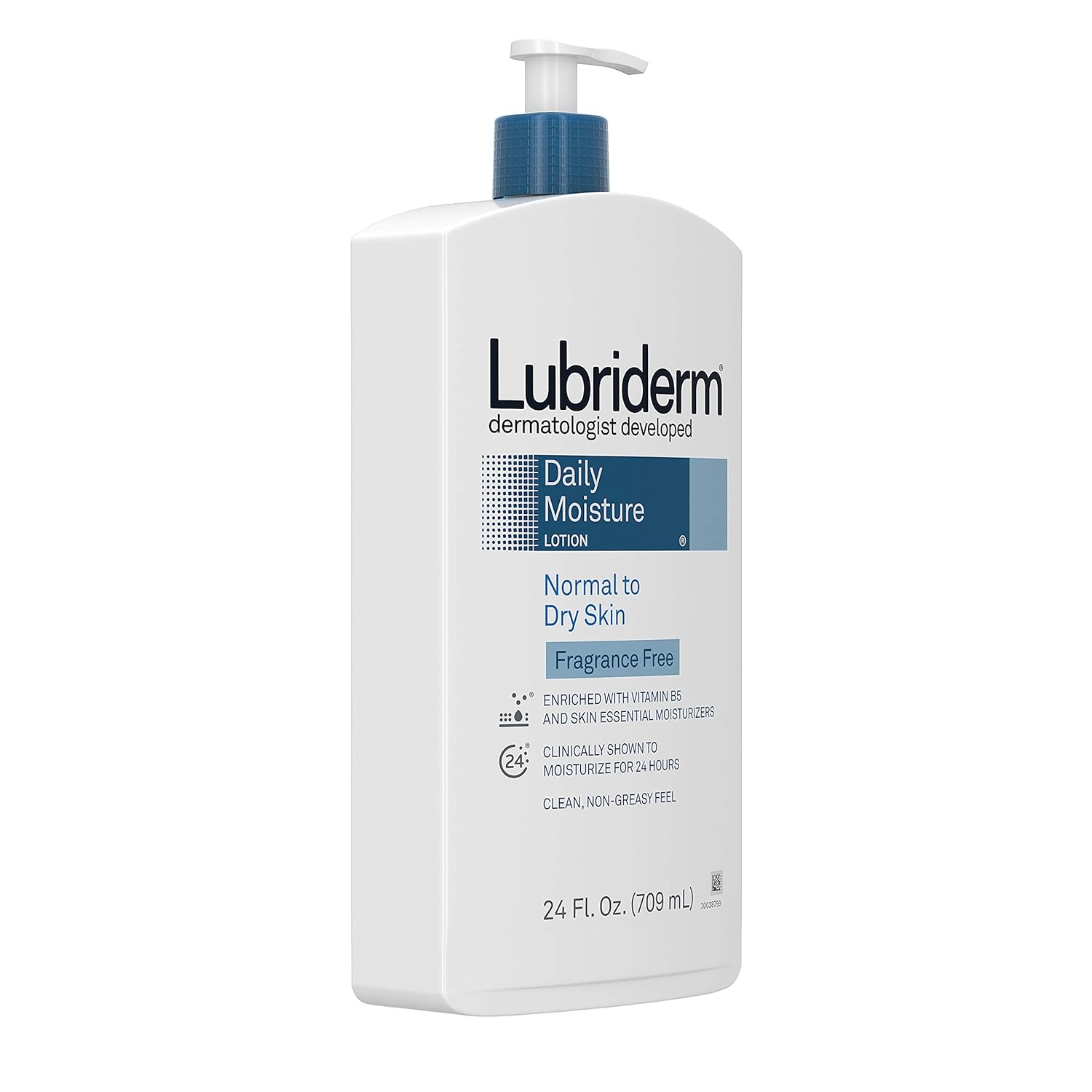 Lubriderm Daily Moisture Hydrating Unscented Body Lotion with Vitamin B5 for Normal to Dry Skin, Non-Greasy and Fragrance-Free Lotion. 24 fl. oz : Beauty