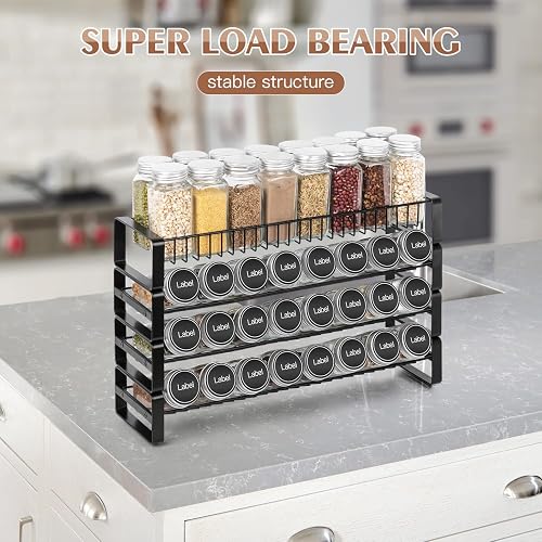 JONYJ 4-Tier Stackable Spice Rack - Detachable Black Frosted Iron Organizer For Kitchen, Bathroom & More - View #8