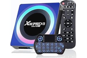 EASYTONE Android TV Box 2025, Android 13.0 TV Box 4GB 64GB RK3528 Quad-core Support 4K 6K 8K WiFi 6 2.4/5.8G Dual-WiFi BT5.0 Ethernet 3D X88PRO 13 Smart Box for TV with Mini Wireless Keyboard