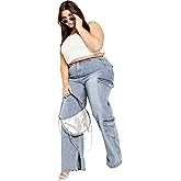 City Chic Plus Size Jeans, Cargo Luna Wide Leg Jean