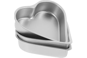 DIYEAH 3pcs Heart Shape Metal Jelly Molds Pudding Cups Cake Baking Pans for Small Desserts