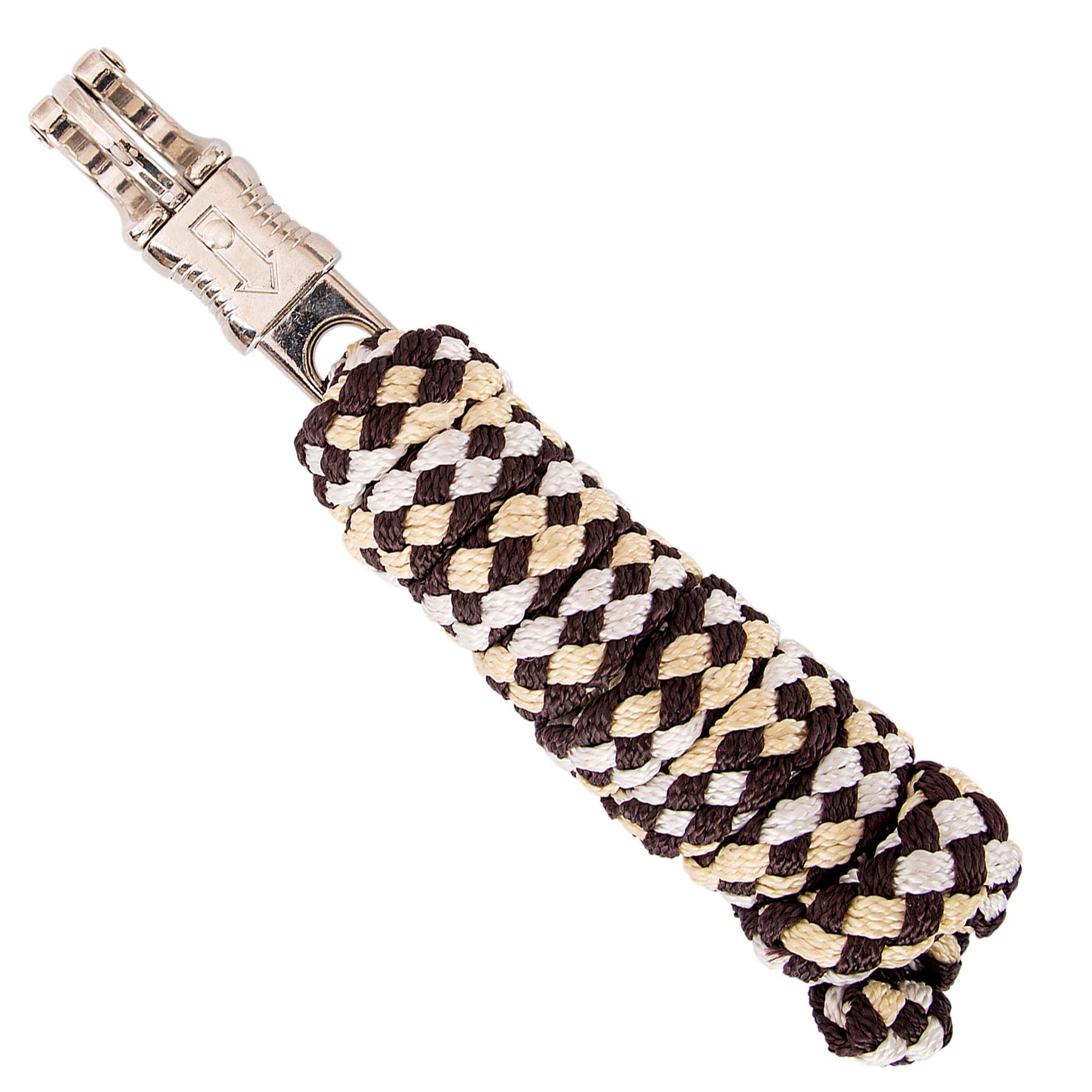 Merauno® Lead Rope for Horses, Tie Rope in Various Stylish Designs, Lead Rope, Pony, Donkey, Goat with Panic Hook, Black, Blue, Rose Gold, Beige (Yellow Brown, Panic Hook)