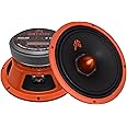 H YANKA BATVOX 8 Inch Midrange Speakers Car Audio, 640 Watts 4 Ohms Bullet Design Door Speakers with Orange Steel Basket, Distortion-Free Sound, Ideal for Cars, Trucks, and More. (1 Pair)
