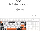 MageGee 60% Mechanical Keyboard Red Switch 68 Key LED Backlit White view 2