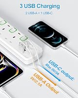 BEVA 3M Extension Lead 4 Way USB A C Ports Wall Mountable 13A 3250W view 7