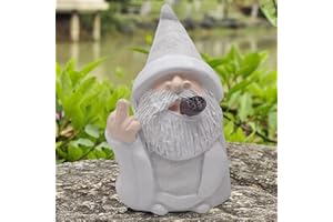 MINICAR Funny Garden Gnomes Statues Outdoor Decor Naughty Gnome Sculptures Yard Lawn Patio Decorations (Smoking Gnome)