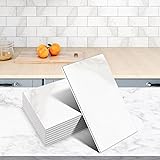 100-Piece White Marble Thick PVC Peel and Stick