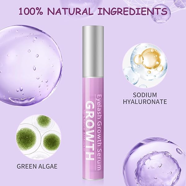 EYELASH GROWTH SERUM VOLUMIZING LASH SERUM FOR EYELASH GROWTH LONGER & THICKER LASH ENHANCING SERUM WITH NATURAL FORMULA VEGAN & CRUELTY-FREE (5 ML)