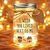 Friendship Gifts for Women - Mason Jar Lights Night Light with 20 LED Fairy Lights, Thick Glass Jar Decor with Switch, Long Distance Best Friend Birthday Gift, Funny Housewarming Gifts