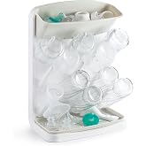 Ubbi Vertical Baby Bottle Drying Rack, Space Saving Countertop Bottle Dryer | 13-Peg Bottle Drying Rack Removable Drain Tray, Baby Organizer for Pump Parts, Pacifiers &amp; Accessories, Dishwasher Safe, Oat