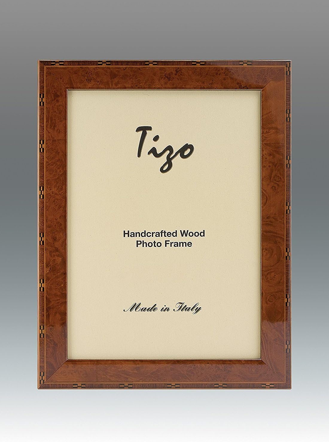 Tizo 4" X 6" Dark Natural Polished Wooden Frame, Made in Italy