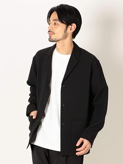 Amazon シップスエニィ メンズ ジャケット ラペル シャツ セットアップ メンズ ブラック 黒 M コート ジャケット 通販