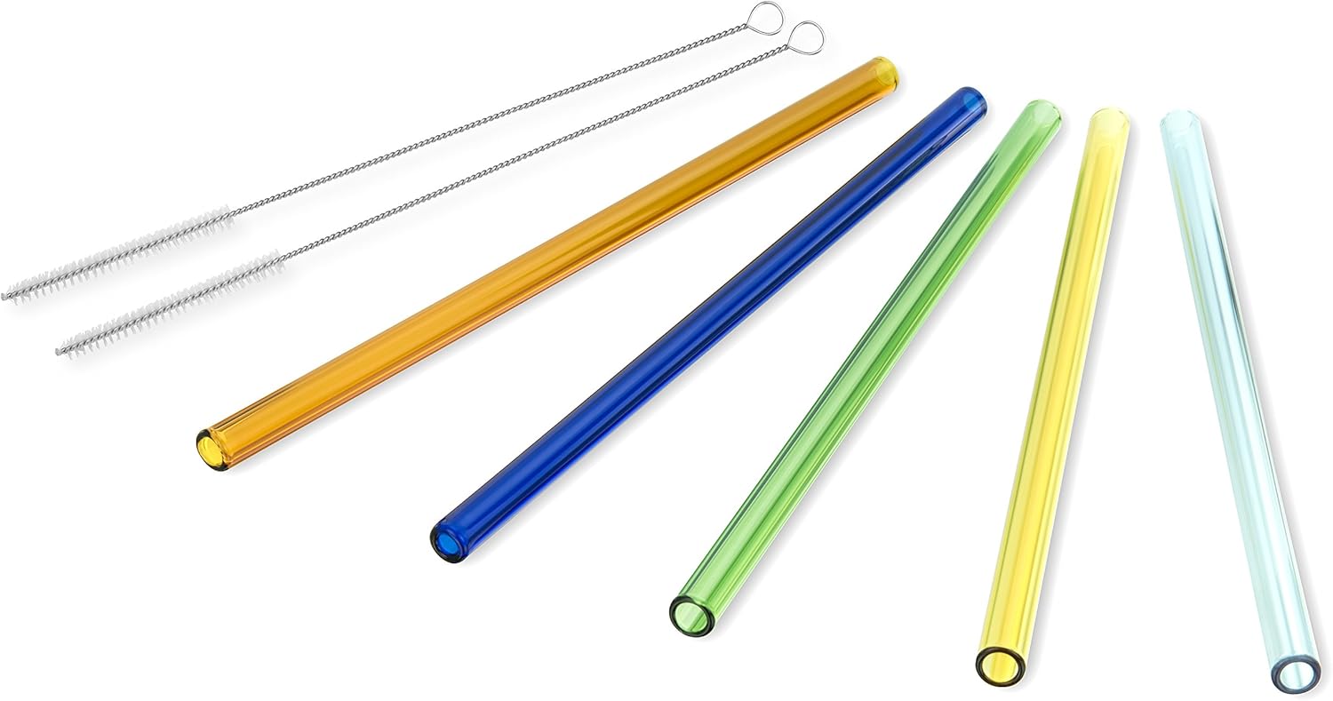 StrawGrace Handmade Colored Glass Straws, Straight independently