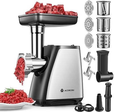 AAOBOSI Electric Meat Grinder 4-in-1 Mincer 2800W with Sausage Kubbe Kit