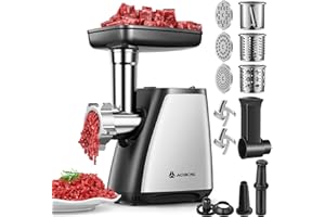AAOBOSI Meat Grinder, 4-in-1 Meat Grinder Electric [2800W Max] with 3 Slice, Shred Blades, 2 Blades, 4 Plates, Sausage Maker,