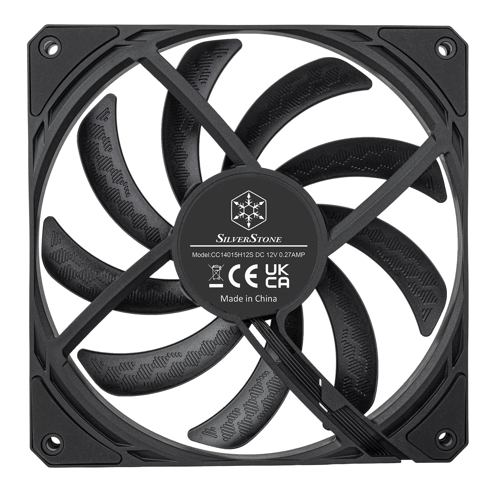 SilverStone Technology Air Slimmer 140 Enhanced Performance 140mm Slim Fan with Full-Range PWM and Shark Force Technology, (SST-AS140B)